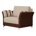 Poltrona Decorativa 94cm Loud Pu Marrom | Linho Bege - Sallar